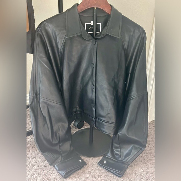 Black! Alexis Faux Leather Buttoned Cuff Ceci
Jacket - Picture 4 of 9